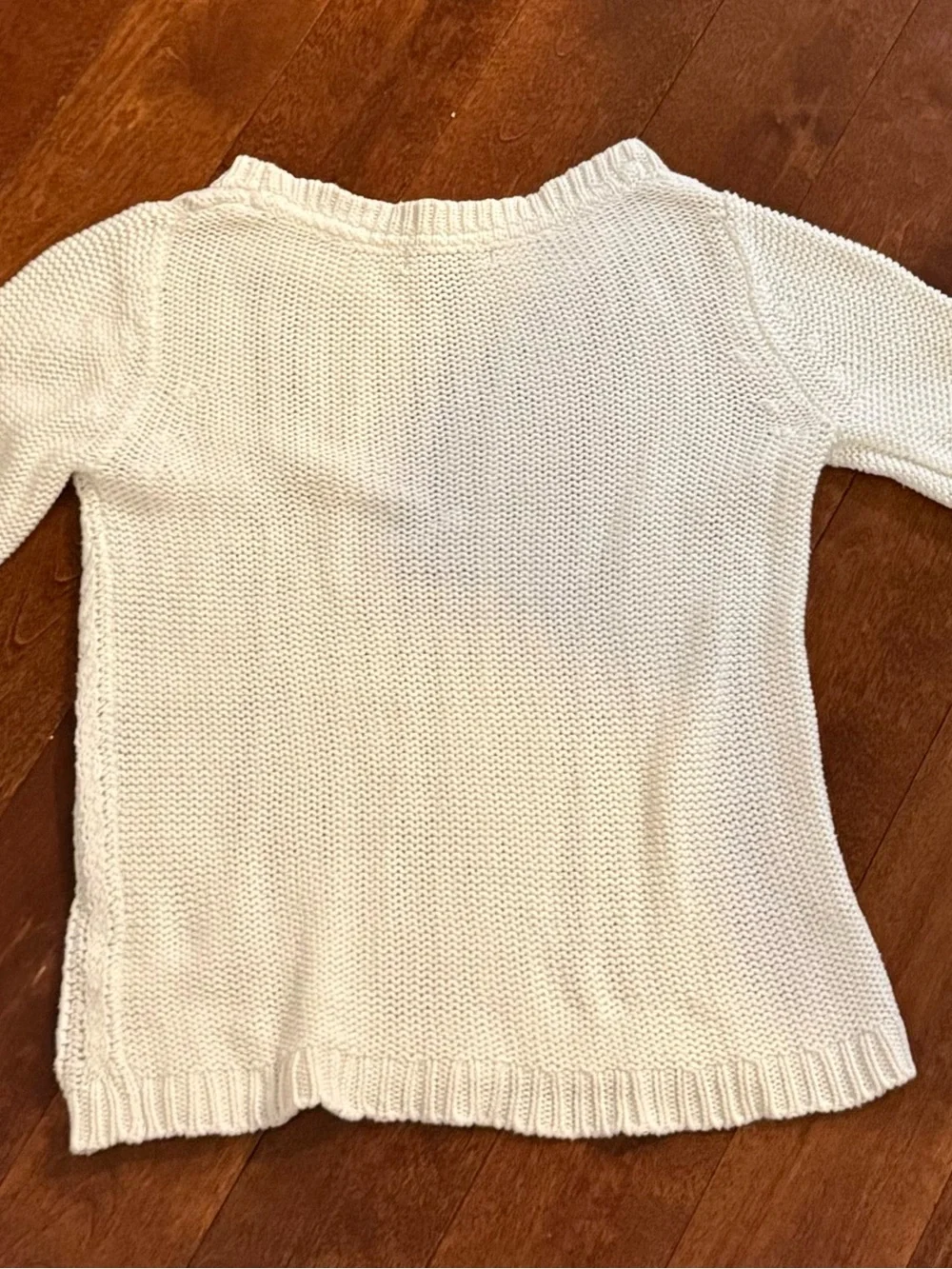 GAP Ivory Cable Knit Crewneck Sweater